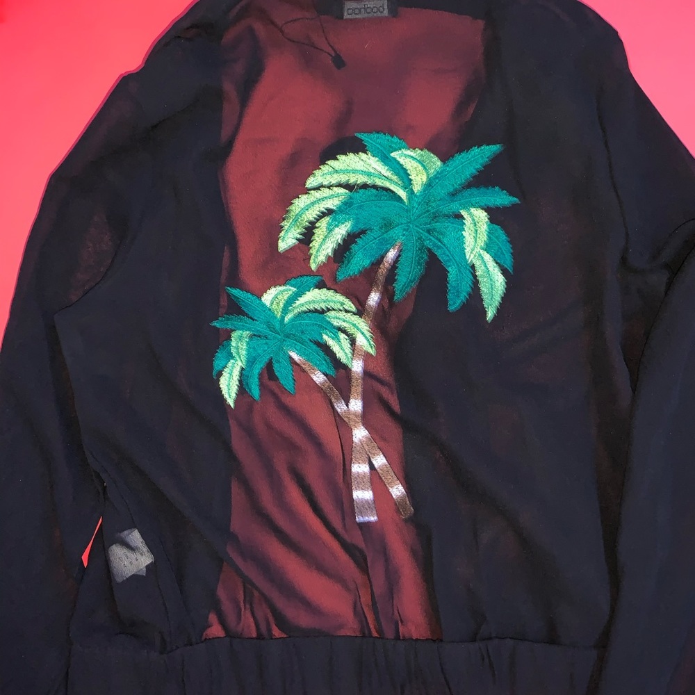 Sheer Jacket With Palm Tree
